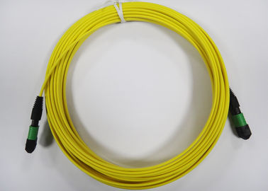 平らな/円形 MPO/MTP の繊維光学パッチは 12core リボン繊維ケーブルのためにケーブルで通信します
