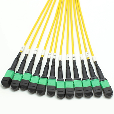 144F MTP MPO Fanout Cable SMG657A1 MPO APCからMPO APC ブレイクアウト 光ファイバーパッチコード