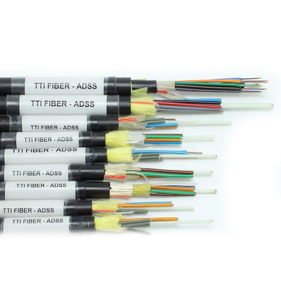 FTTH FTTX アウトドア ADSS シングルシェイプ ダブルシェイプ スパン 8F 12F 24F 48F 光ファイバーケーブル