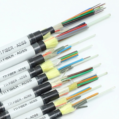 FTTH FTTX アウトドア ADSS シングルシェイプ ダブルシェイプ スパン 8F 12F 24F 48F 光ファイバーケーブル