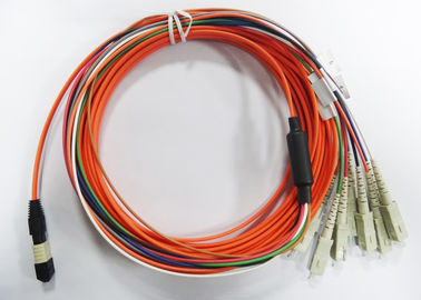 2core MPO – 0.9mm 3.0mm 繊維ケーブルが付いている SC の繊維光学のパッチ・コード
