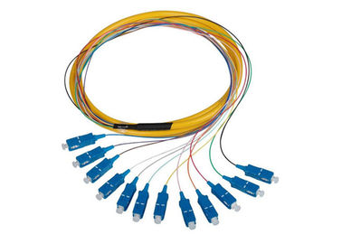 12 色 SC の SC のコネクターが付いている単信繊維光学のピグテール、1.5M 繊維ケーブル