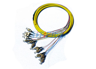 接続 LC のマルチモード・ファイバの光学ピグテール、0.9mm 12 色繊維ケーブル