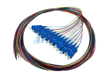 接続 LC のマルチモード・ファイバの光学ピグテール、0.9mm 12 色繊維ケーブル